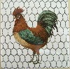 Ceramic Tile Rooster and Fence