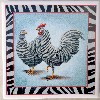 Ceramic Tile Zebra Chickens