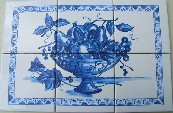 Ceramic Tile Mural Blue Delft Fruit