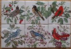 Ceramic Tile Mural 6 Domestic Birds