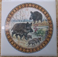 Ceramic Tile Wild Boar