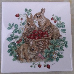 Ceramic Tile Bunnies Bunny Rabbit