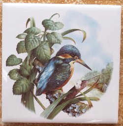 Ceramic Tile domestic bird Kingfisher
