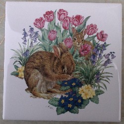 Ceramic Tile Bunnies Bunny Rabbit