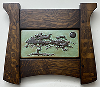 Framed Bonsai Cypress Moon Tree Tile Click To Enlarge