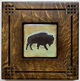 Buffalo Bison Framed Handmade Tile Click To Enlarge