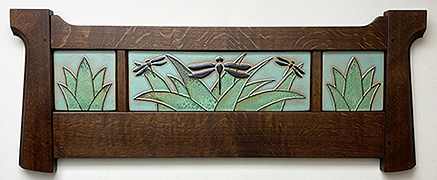 Dragonflies Dragonfly In Reeds Framed Art Tile Triptych Mural Click To Enlarge