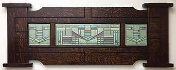 Framed Frank Lloyd Wright Prairie Panel Inspired Handmade Art Tile Triptych Click To Enlarge