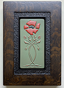 Framed Art Nouveau Poppy Flower Handmade Art Tile Click To Enlarge