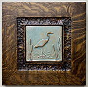 Heron In Cattails Handmade Framed Art Tile Click To Enlarge