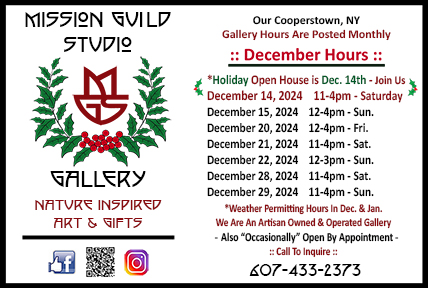 Mission Guild Studio Cooperstown NY Gallery Hours