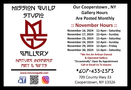 Mission Guild Studio Cooperstown NY Gallery Hours