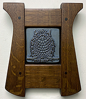 Great Horned Owl On Branch Framed Art Tile Click To Enlarge