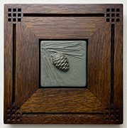 Framed Pinecone Art Tile Click To Enlarge