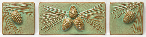 Arts & Crafts Pinecones & Needles Fireplace Tile Set Click To Enlarge