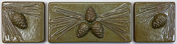 Arts & Crafts Pinecones & Needles Fireplace Tile Set Click To Enlarge