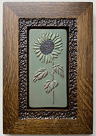 Framed Sunflower Handmade Art Tile Click To Enlarge