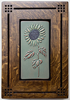 Framed Sunflower Handmade Art Tile Click To Enlarge