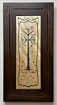 Oak Tree Falling Leaves Inlay Framed Wooden Tile Click To Enlarge