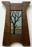 Tree Mountain Landscape Framed Handmade Art Tile Click To Enlarge