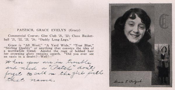 Gracy's yearbook photo 1924