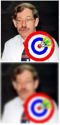 Patterson with dart board, Gaussian Blur was applied to the 2nd image