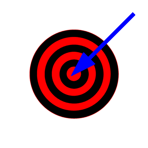 Bull's eye with completed arrow