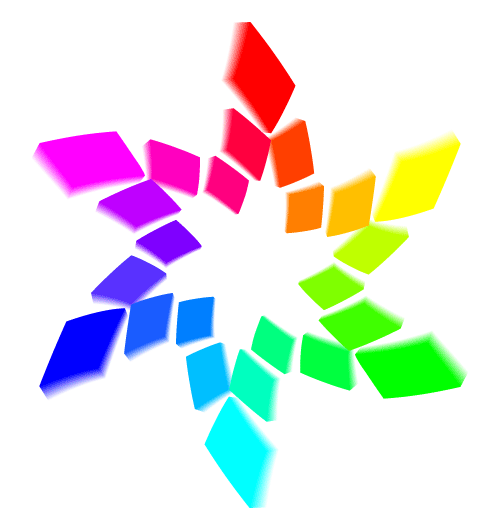 24-step digital color wheel created solely with Illustrator 10