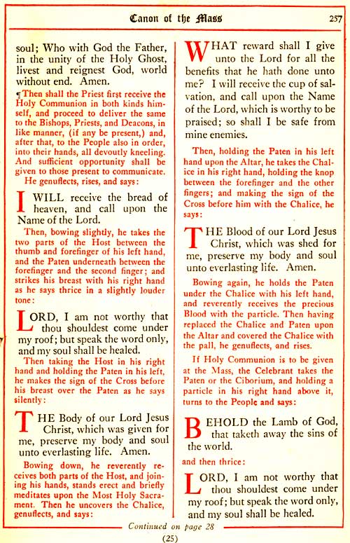 American Missal (Anglo-Catholic Anglican/Episcopal): Priest's Communion