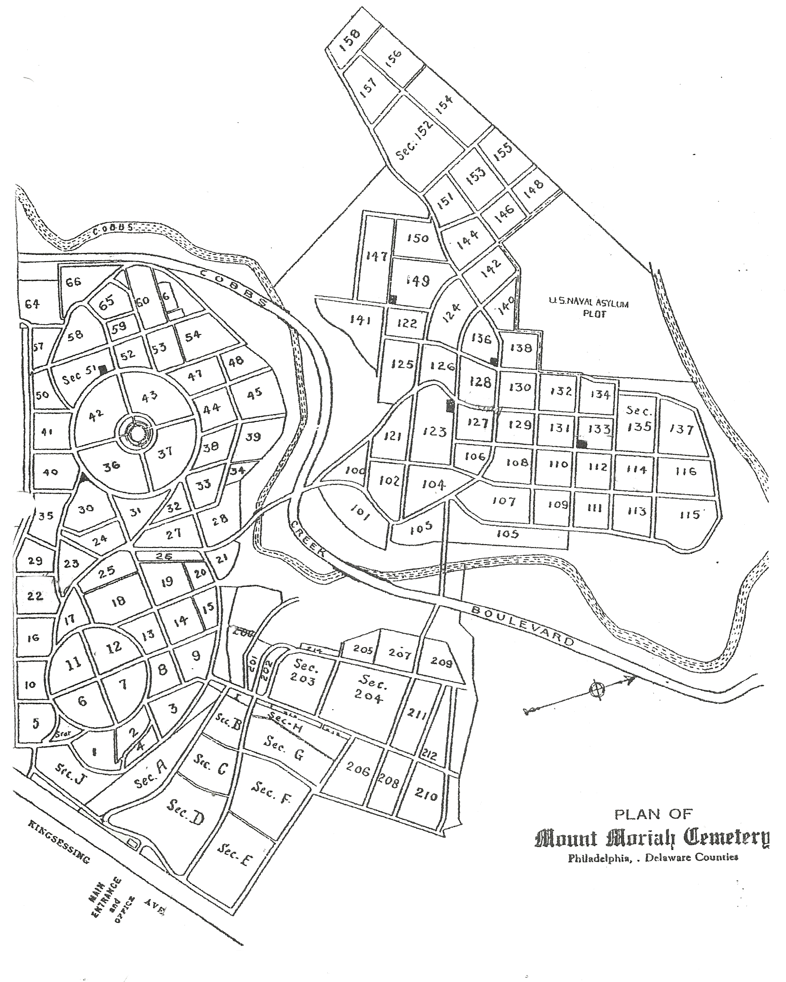 Mount Moriah Cemetery Map