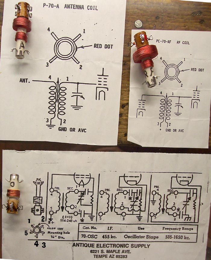  Photo showing data sheets and coils.