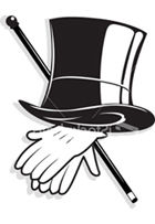 Image of Top Hat, Cane and Gloves