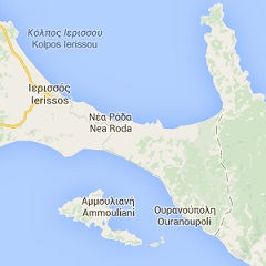 map of Ouranoupoli in Halkidiki