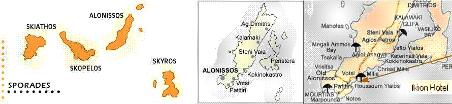 Plattegrond van Alonissos