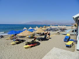 Kalamaki beach on Crete, het strand van Kalamaki op Kreta