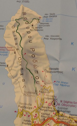 map, plattegrond Rodopos Crete