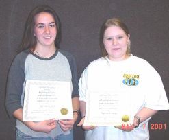 Kayla Odom & Melissa Williamson awarded 2001 Ranger Exes Scholarship